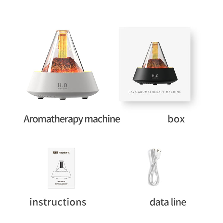 80ml Volcanic Lava Aromatherapy Humidifier With Colorful Lights USB Plug Power(White) - free shipping - PMC TechLife - Order now!