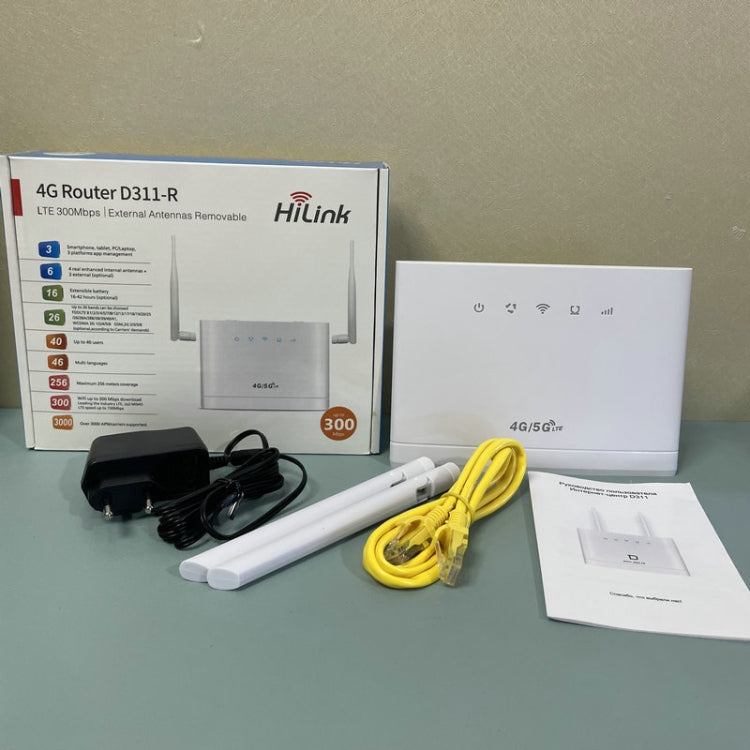 D311-R 4G CPE SIM Card Mobile Wireless Router Antenna Detachable, EU Plug - Wireless Routers by PMC TechLife | Online Shopping South Africa | PMC TechLife | Buy Now Pay Later Mobicred