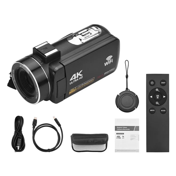 4K Digital Video Camera 3 Inch IPS Touch Screen 56MP 18X Digital Zoom WiFi Camcorder, Spec: Set 2 - Video Cameras by PMC TechLife | Online Shopping South Africa | PMC TechLife | Buy Now Pay Later Mobicred