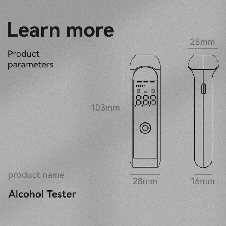 Portable Digital Alcohol Tester Breathalyzer Rechargeable Alcohol Test Tool - Breath Alcohol Tester by PMC TechLife | Online Shopping South Africa | PMC TechLife | Buy Now Pay Later Mobicred