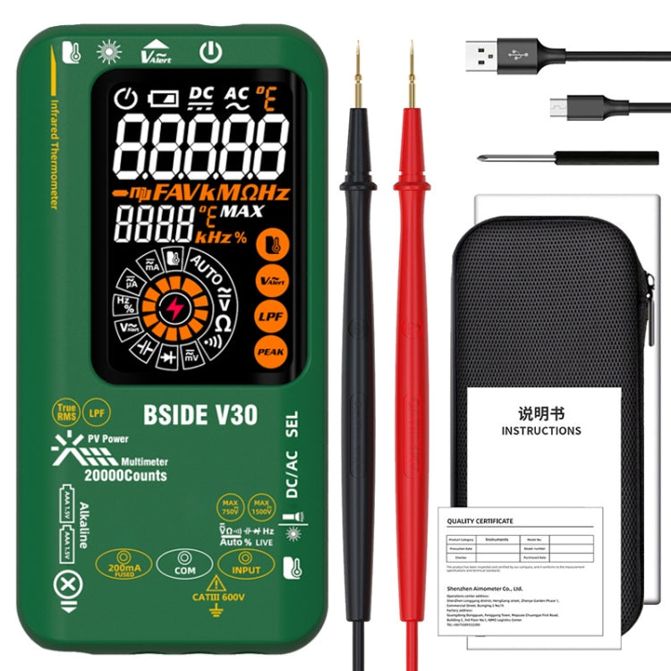 BSIDE V30 Intelligent Colorful Screen PV Multimeter Infrared Thermometer - free shipping - PMC TechLife - Order now!