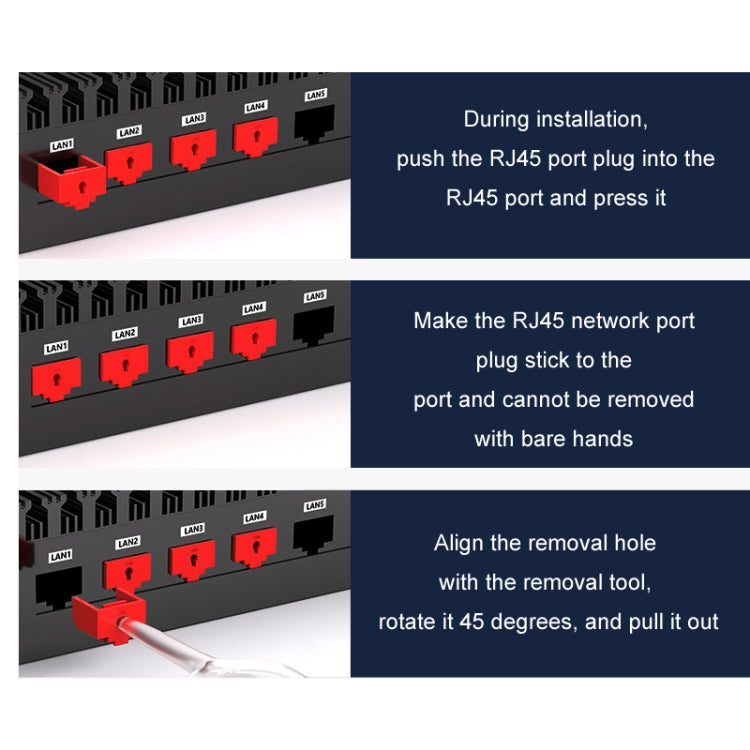 RJ45 Pport Anti-theft Lock Removable Dust Plug(Transparent 10 Plug+1 Key) - Anti-Dust Plugs by PMC TechLife | Online Shopping South Africa | PMC TechLife | Buy Now Pay Later Mobicred