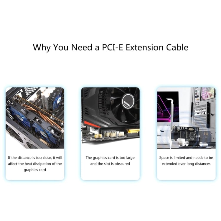 SSU PCI-E To X1 Interface Extension Cable, Length: 0.6m - free shipping - PMC TechLife - Order now!