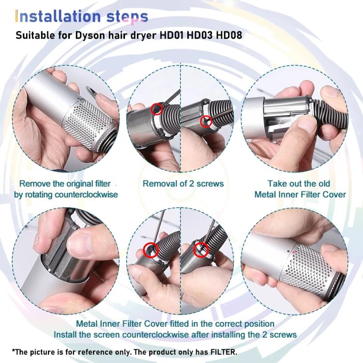 For Dyson HD03 / HD08 / HD15 Hair Dryer Metal Inner Filter Screwdriver Set Repair Parts - For Dyson Accessories by PMc TechLife | Online Shopping South Africa | PMc TechLife | Buy Now Pay Later Mobicred