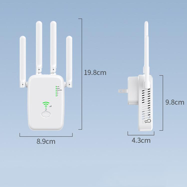 Urant U11 1200Mbps 2.4G&5.8G Wireless Repeater WiFi Signal Amplifier Support WPS Quick Setting EU Plug Black - free shipping - PMC TechLife - Order now!