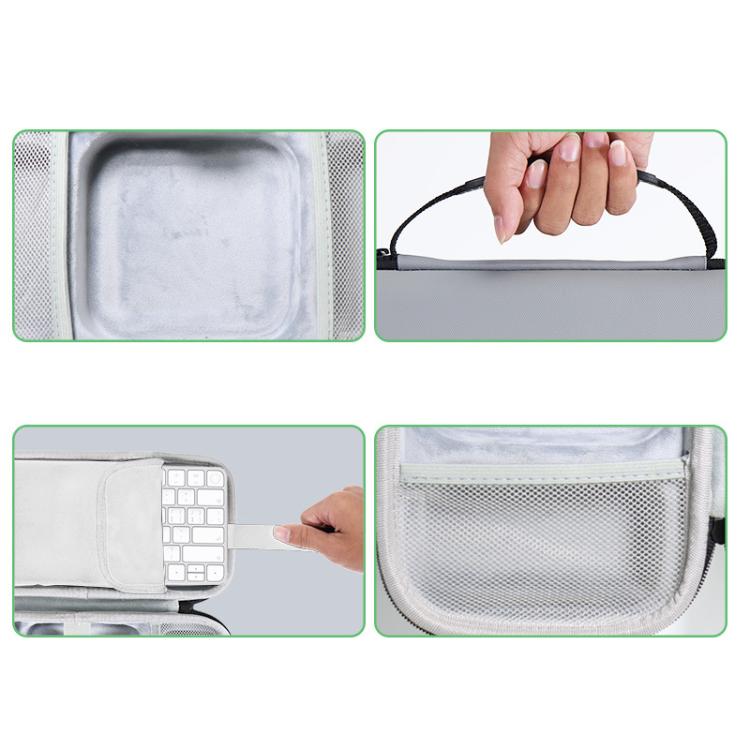 For Mac Mini M4 / M4 Pro Storage Bag Carrying Case Can Store Keyboard, Mouse(Gray) - MINI PC Accessories & Gadgets by PMC TechLife | Online Shopping South Africa | PMC TechLife | Buy Now Pay Later Mobicred
