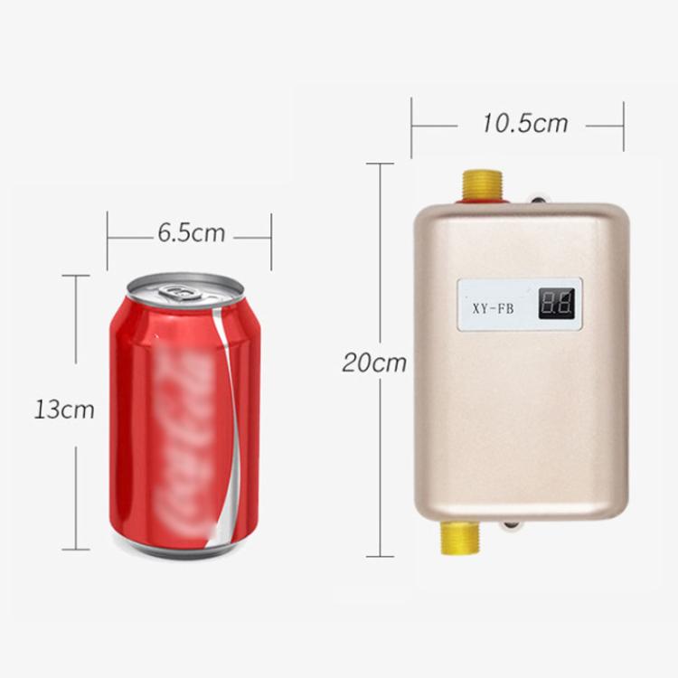 3000W Small Tankless Electric Water Heater For Kitchen Bathroom US Plug(Gold) - free shipping - PMC TechLife - Order now!