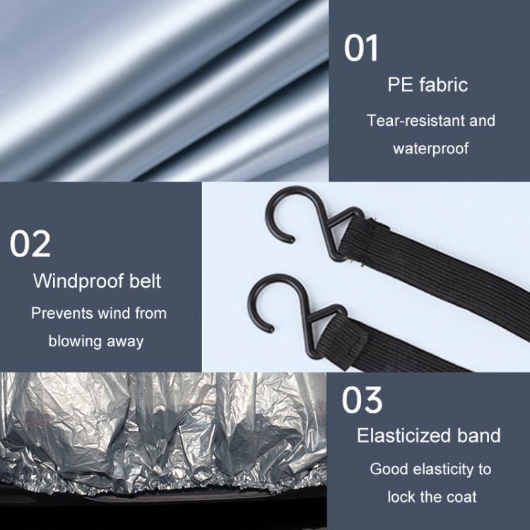 Car PE Film Waterproof And Dustproof Four Seasons Universal Coat Cover, Size: L(Silver Gray) - PE Material by PMC TechLife | Online Shopping South Africa | PMC TechLife | Buy Now Pay Later Mobicred