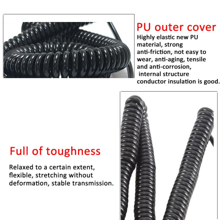 For CNHTC SINOTRUK HOWO SITRAK Four Way Monitoring Camera Spring Wire 8m - DIY Cables by PMc TechLife | Online Shopping South Africa | PMc TechLife | Buy Now Pay Later Mobicred