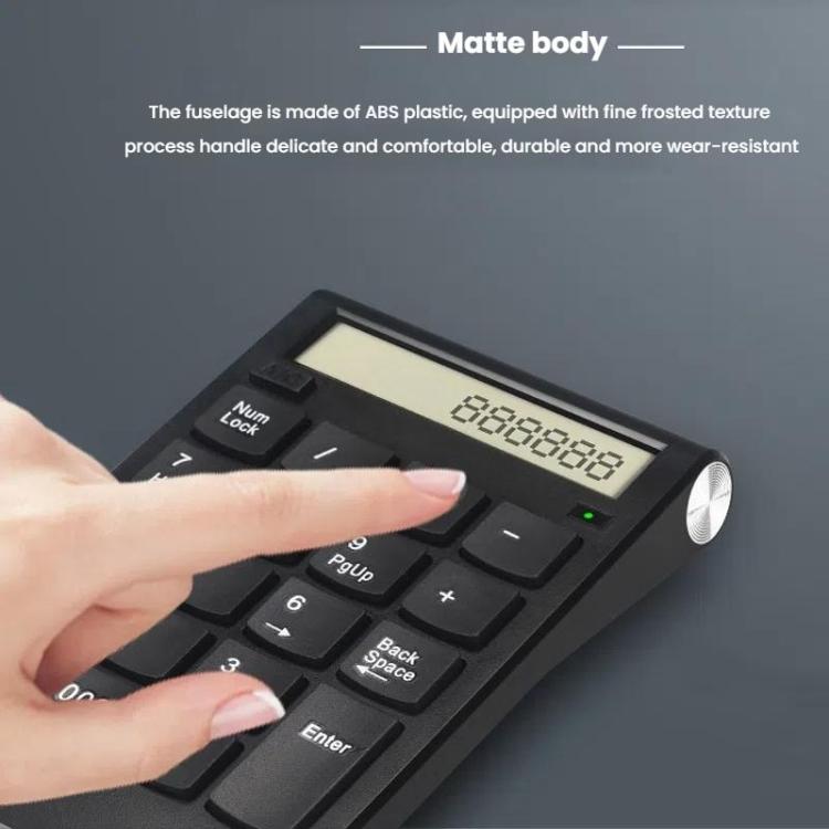 2.4G Dual-Mode Display Digital Keypad Cashier Office Computer Rechargeable Wireless Keyboard - Mini Keyboard by PMC TechLife | Online Shopping South Africa | PMC TechLife | Buy Now Pay Later Mobicred