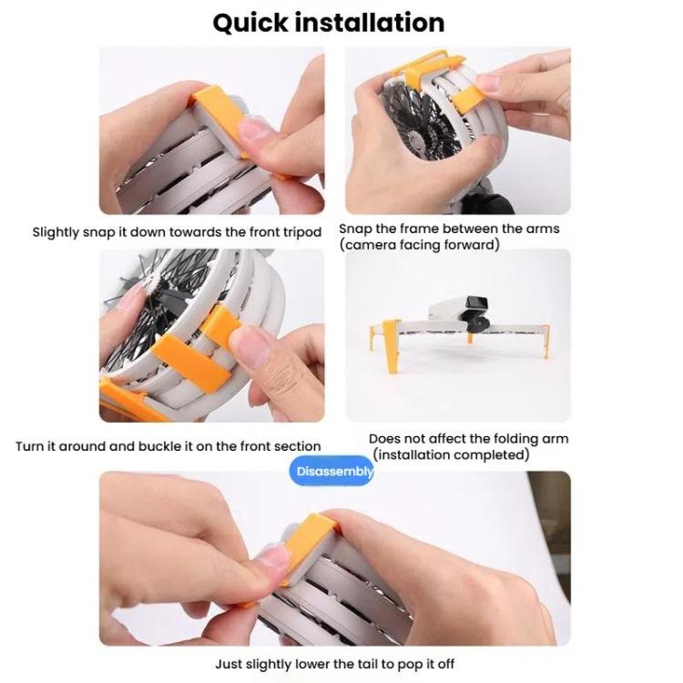 For DJI Flip CQT 4 In 1 Drone Folding Booster Stand Scratch and Wear Resistant Landing Protective Bracket(Orange) - free shipping - PMC TechLife - Order now!