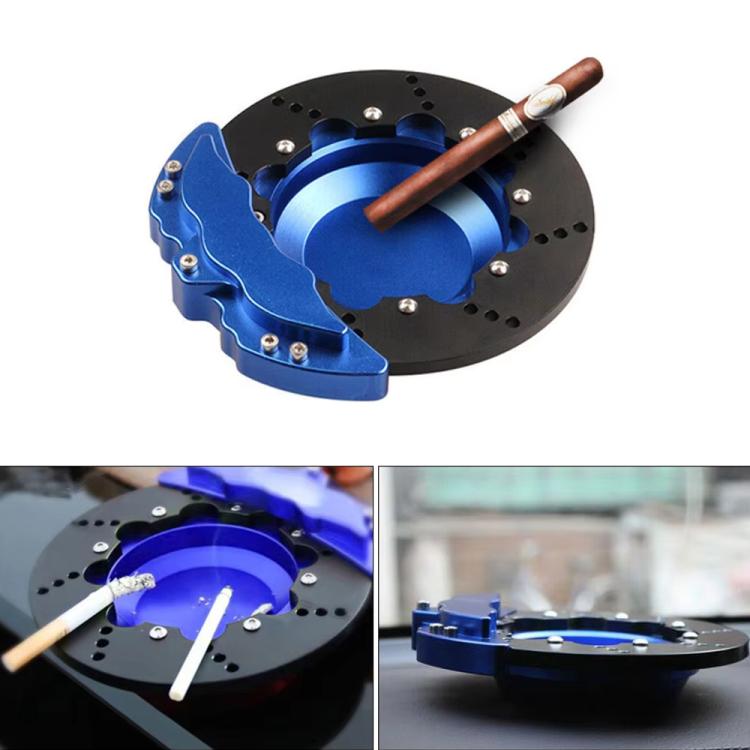 Car All-Aluminum Brake Disc Ashtray, Size: Rotating(Blue Black Edge) - Ashtrays by PMc TechLife | Online Shopping South Africa | PMc TechLife | Buy Now Pay Later Mobicred