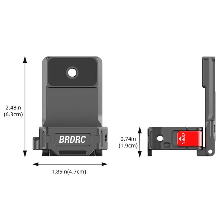 For DJI OSMO Pocket 3 BRDRC PO3005 Multi-functional Magnetic Base Expansion Back Clip Holder Adapter Bezel Accessory(Tarnish) - free shipping - PMC TechLife - Order now!