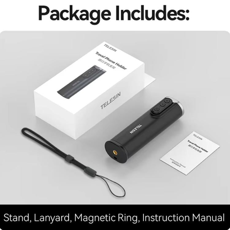 TELESIN P1-HSS-01 Clip Version 3 In 1 Cell Phone Holder Portable Desktop Fixed Bluetooth Remote Control Shooting Support Bracket - free shipping - PMc TechLife - Order now!