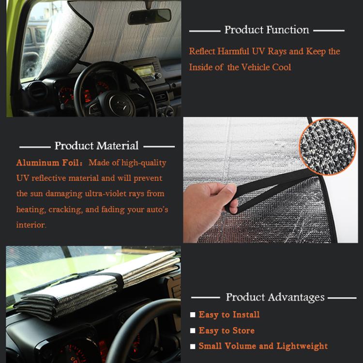 122 x 45cm For Suzuki Jimny2019+ Automobile Windshield Sunshade Interior Modification Heat Insulation Sun Visor - Window Foils & Solar Protection by PMc TechLife | Online Shopping South Africa | PMc TechLife | Buy Now Pay Later Mobicred