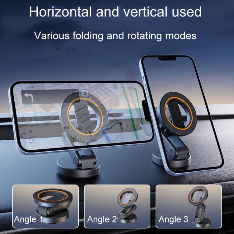 JK-319 Universal Foldable Car Cell Phone Holder Car Dashboard Rotating Magnetic Navigation Mount(Black) - Universal Car Holders by PMc TechLife | Online Shopping South Africa | PMc TechLife | Buy Now Pay Later Mobicred
