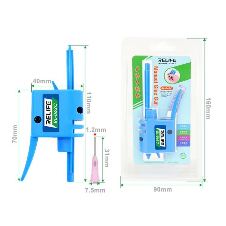 RELIFE RL-062C 3-5CC Manual Glue Tapper Cell Phone Repair Motherboard Soldering Oil Syringe Booster Tin Paste Syringe Pusher - free shipping - PMc TechLife - Order now!