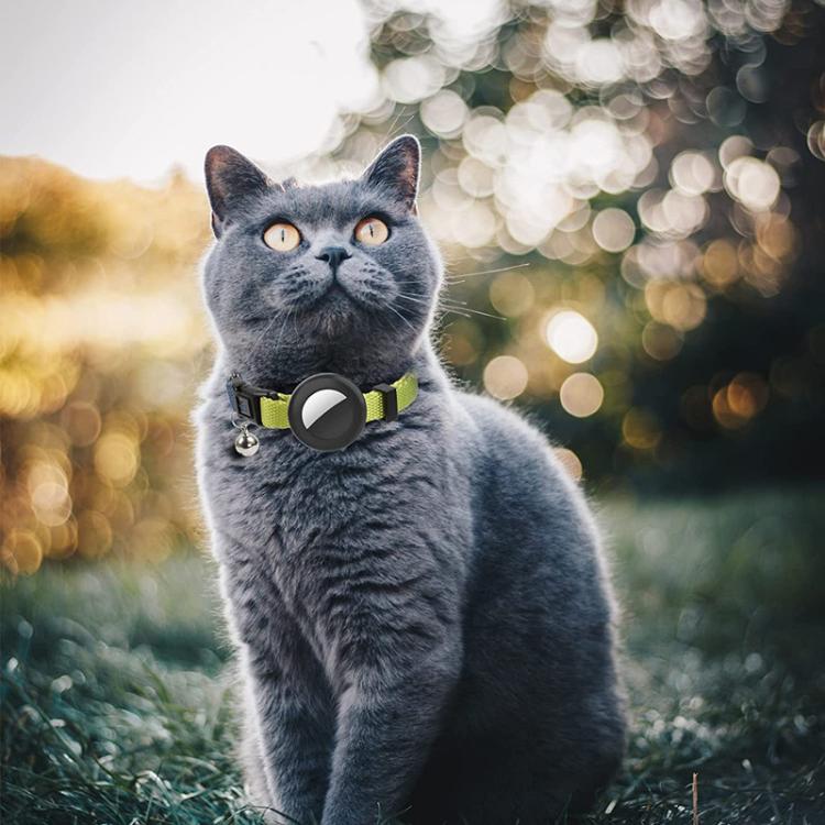For AirTag Tracker Silicone Case Rainbow Gradient Pet Cat Collar With Bell(Gradient Yellow) - Pet Series by PMC TechLife | Online Shopping South Africa | PMC TechLife | Buy Now Pay Later Mobicred