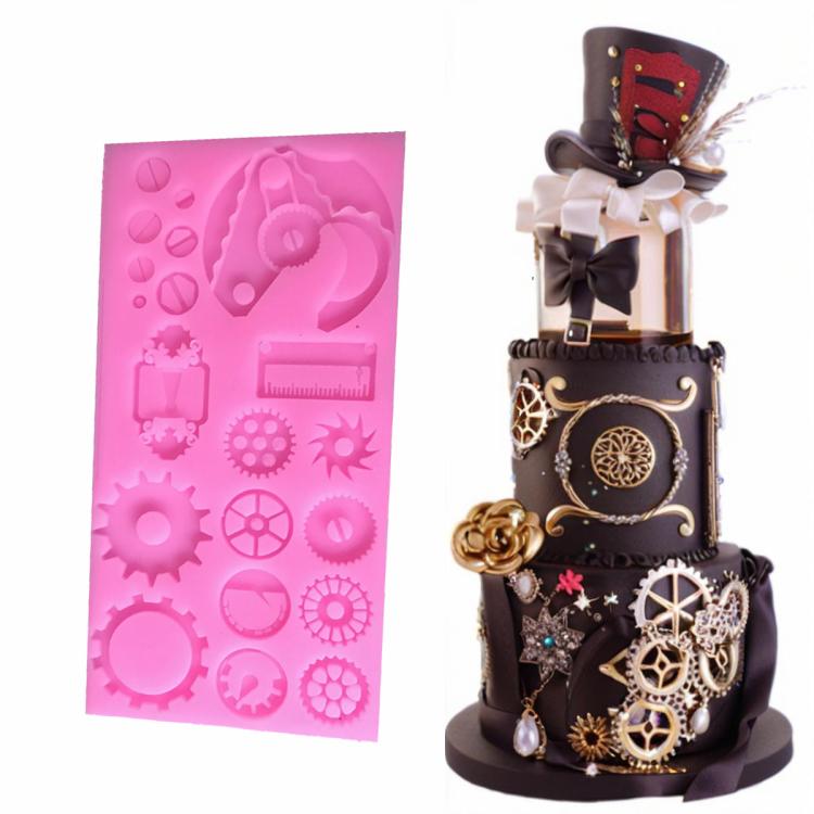 Mechanical Gear Silicone Cake Fondant Mold For Sugarcraft, Cupcake Topper, Jewelry, Polymer Clay, Crafting Projects(Gray) - free shipping - PMc TechLife - Order now!