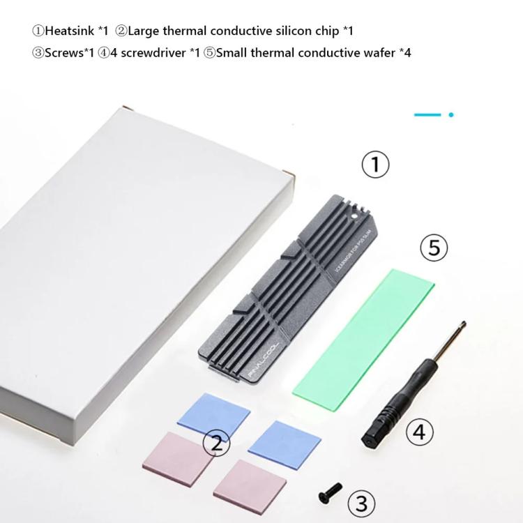 For PS5 Slim / Pro FinalCool M.2 2280 NVME SSD Radiator Integrated Aluminum Alloy Heatsink(Silver) - free shipping - PMC TechLife - Order now!