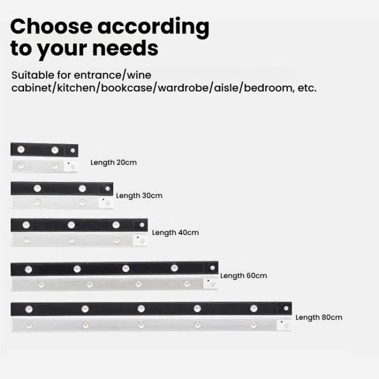 40cm Rechargeable Motion Sensor Light Bar Cabinet Wardrobe Lamp With Remote Control(Silver) - Sensor LED Lights by PMc TechLife | Online Shopping South Africa | PMc TechLife | Buy Now Pay Later Mobicred