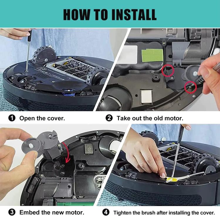 Side Brush Motor Tire Set For iRobot Roomba 500 /600 / 700 / 800 / 900 / I7 / S9 Vacuum Cleaner Accessories - For iRobot Accessories by PMc TechLife | Online Shopping South Africa | PMc TechLife | Buy Now Pay Later Mobicred