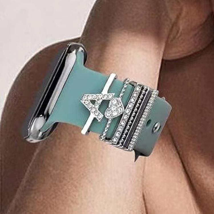 6pcs / Set Smart Watch Silicone Band Decorative Ring Metal Accessories, Size: R(Silver) - Watch Decorations by PMC TechLife | Online Shopping South Africa | PMC TechLife | Buy Now Pay Later Mobicred