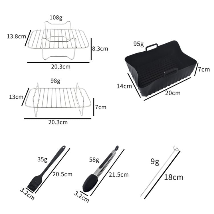 20 In 1 Air Fryer Accessories Set Airfryer Mold Liner Reusable Oven Grill Baking Rack - free shipping - PMC TechLife - Order now!