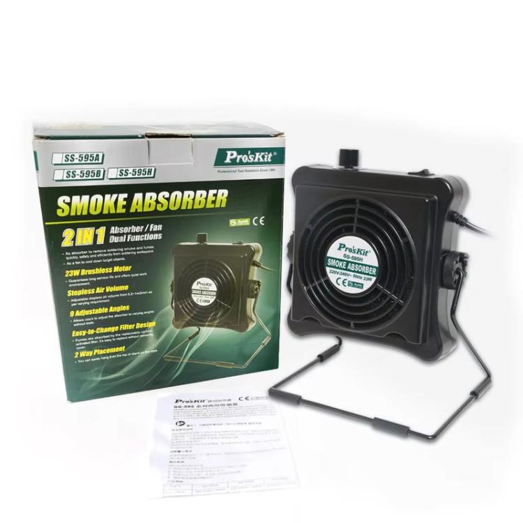 ProsKit SS-595H Soldering Fume Extractor With Blowing/Suction, Adjustable Wall/Desk Mount - - free shipping - PMc TechLife - Order now!
