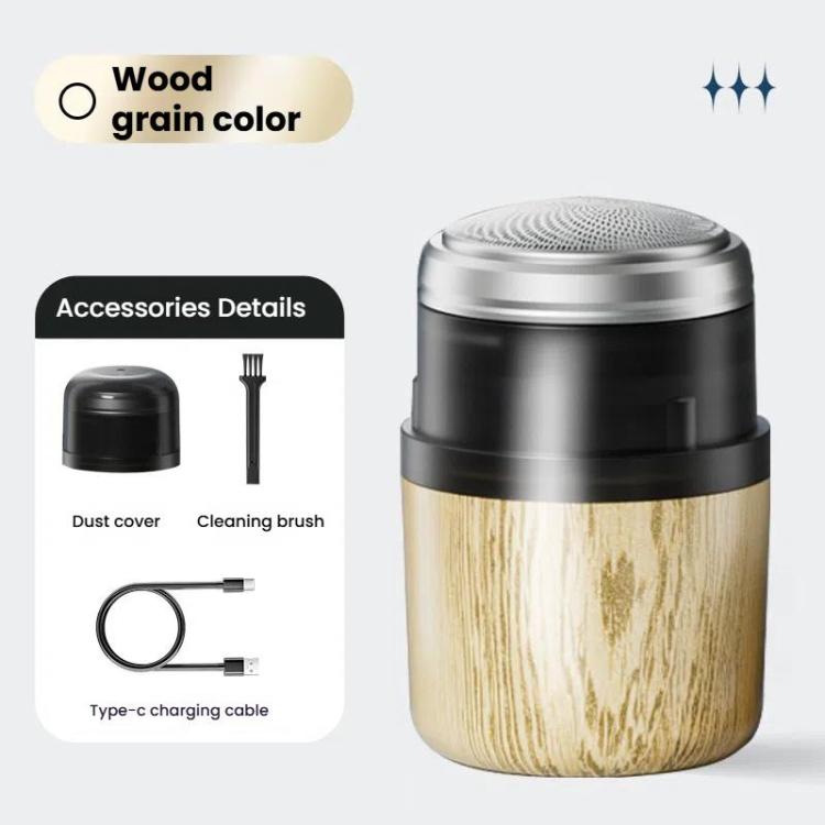 Wood Grain Electric Shaver Rechargeable Men Shaver with 6 Stainless Steel Blades, Waterproof Washable Head & High-Power Motor for Smooth Shaving 2207 - free shipping - PMC TechLife - Order now!