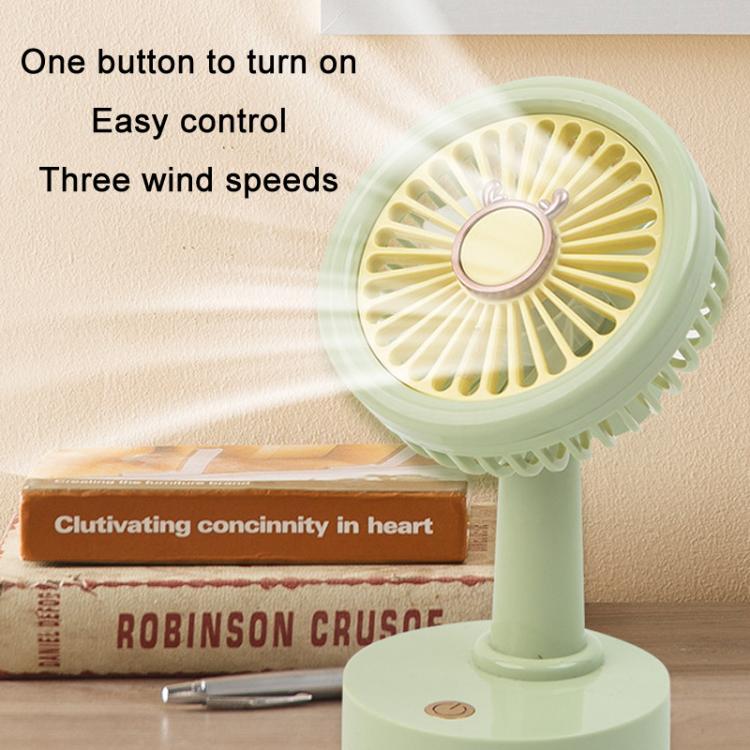 Student USB Small Desktop Fan Replaceable Animal Ears Multi-Speed Lithium Battery Mute Fan, Color: Green Deer - free shipping - PMc TechLife - Order now!