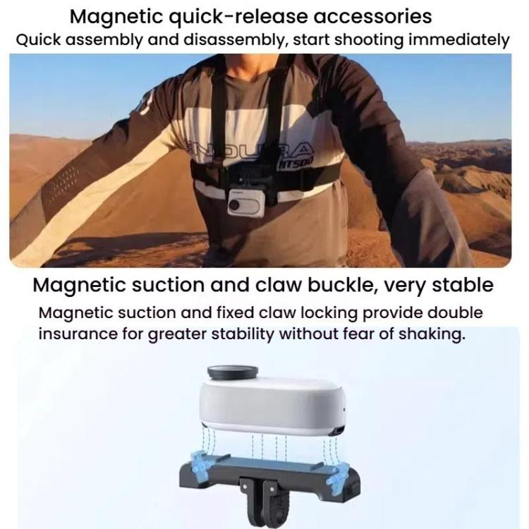 For Insta360 GO 3 / 3S HEPAIL AC-08 Aluminium Alloy Magnetic Quick Release Base - free shipping - PMC TechLife - Order now!