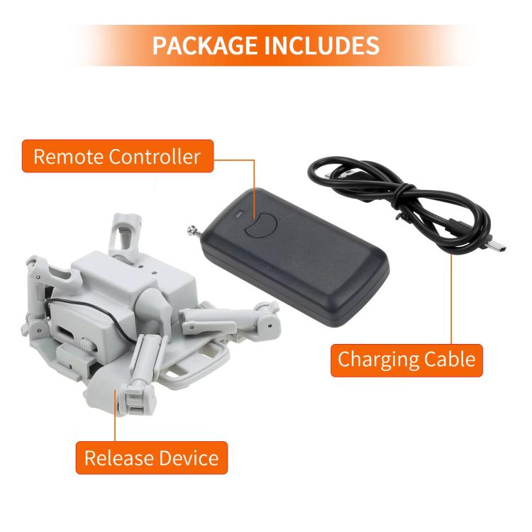 For DJI Mini 3 Pro / Mini 3 Drone YX Airdrop System Rechargeable Thrower Load 200g(Light Gray) - free shipping - PMC TechLife - Order now!