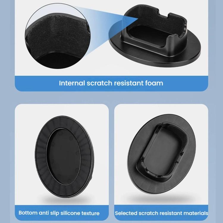 For Insta360 X5 Flymile Anti-Slip Base Plastic Desktop Stand Stable Camera Holder(Black) - free shipping - PMC TechLife - Order now!