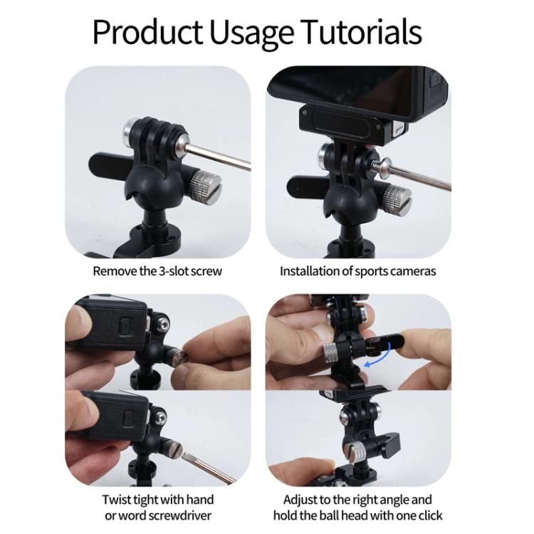 3 Card One Click Clamping Bicycle Stem Camera Mount Cycling Front Light Bracket For Shooting - free shipping - PMC TechLife - Order now!