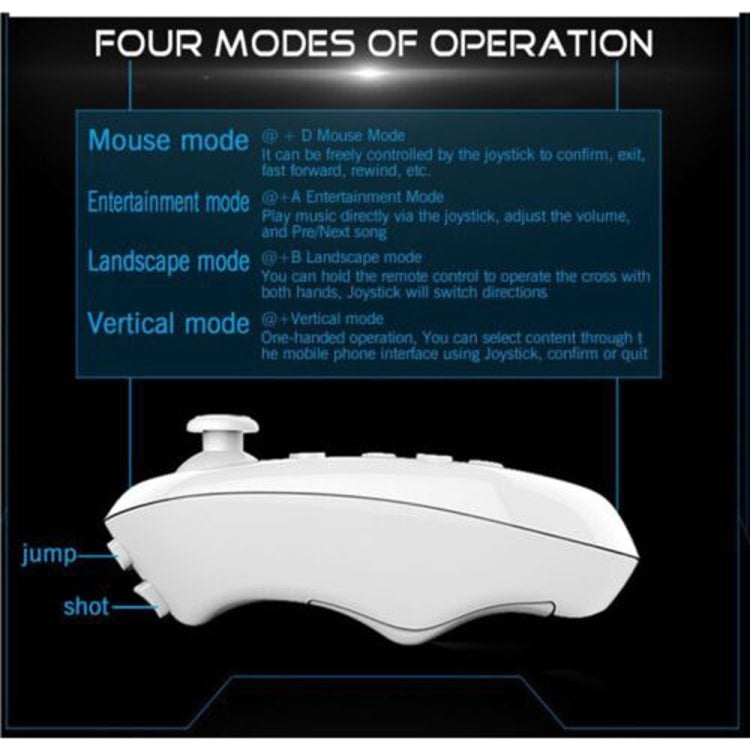 VRPARK Virtual Reality 3D VR Glasses Gamepad Game Joystick Bluetooth Remote Controller for iPhone IOS Android Smartphone Phone - VR Accessories by PMC TechLife | Online Shopping South Africa | PMC TechLife