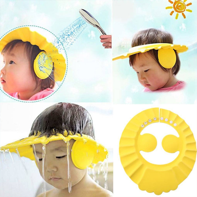 5 PCS Safe Baby Shower Cap Kids Bath Visor Hat Adjustable Baby Shower Cap Protect Eyes Hair Wash Shield for Children Waterproof Cap Pink+earflaps - Baby Care by PMC TechLife | Online Shopping South Africa | PMC TechLife