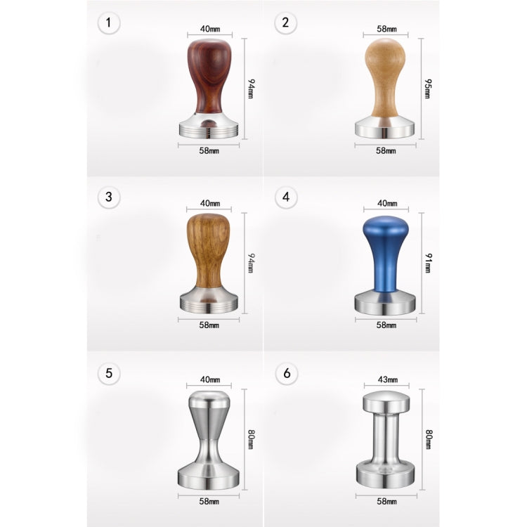 Stainless Steel Solid Wood Handle Integrated Coffee Powder, Specification:57.5mm, Color:Stainless Steel Detachable Handle - free shipping - PMC TechLife - Order now!