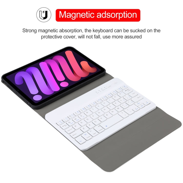 A06 Detachable Lambskin Texture Ultra-thin TPU Bluetooth Keyboard Leather Tablet Case with Stand For iPad mini 6 (Rose Gold) - For iPad mini by PMC TechLife | Online Shopping South Africa | PMC TechLife
