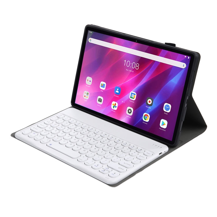 YAK10 2 in 1 Detachable Round Keycap Bluetooth Keyboard + Lambskin Texture TPU Protective Leather Tablet Case with Holder for Lenovo Qitian K10 TB-X6C6X(Rose Gold) - Lenovo Keyboard by PMC TechLife | Online Shopping South Africa | PMC TechLife