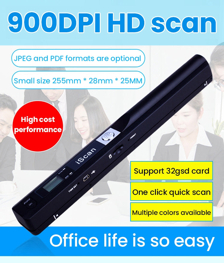 iScan01 Mobile Document Handheld Scanner with LED Display, A4 Contact Image Sensor(Green) - Portable Scanner by PMC TechLife | Online Shopping South Africa | PMC TechLife | Buy Now Pay Later Mobicred