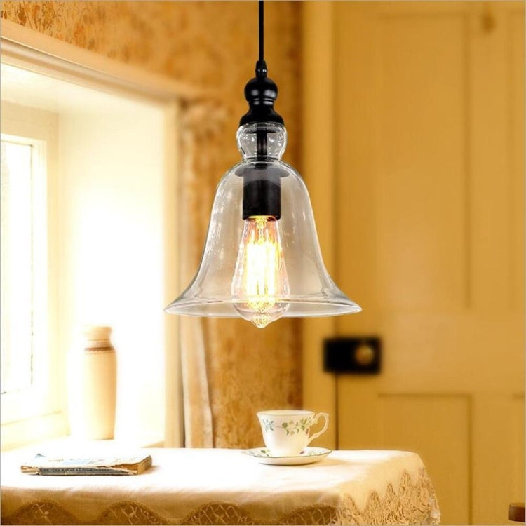 E27 Retro Industrial Hanging Lamp Small Bell Transparent Glass Pendant Light (Warm White) - Celling Lights & Chandeliers by YWXLight | Online Shopping South Africa | PMC TechLife | Buy Now Pay Later Mobicred