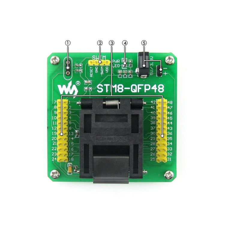 Waveshare STM8-QFP48, Programmer Adapter - free shipping - PMC TechLife - Order now!