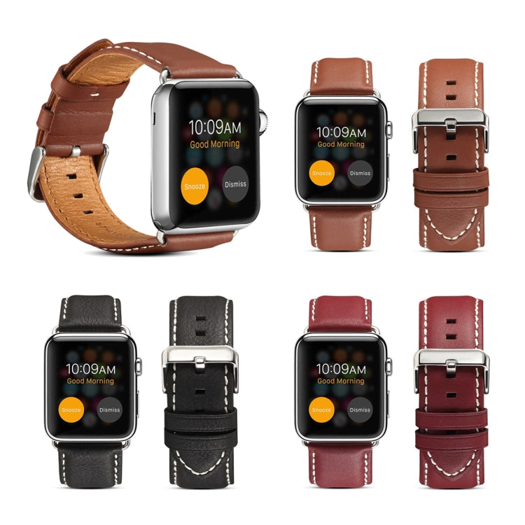 Denior Environmental Luxury Car Watch Leather Watch Band for Apple Watch Series 7 45mm / 6 & SE & 5 & 4 44mm / 3 & 2 & 1 42mm(Black) - free shipping - PMC TechLife - Order now!