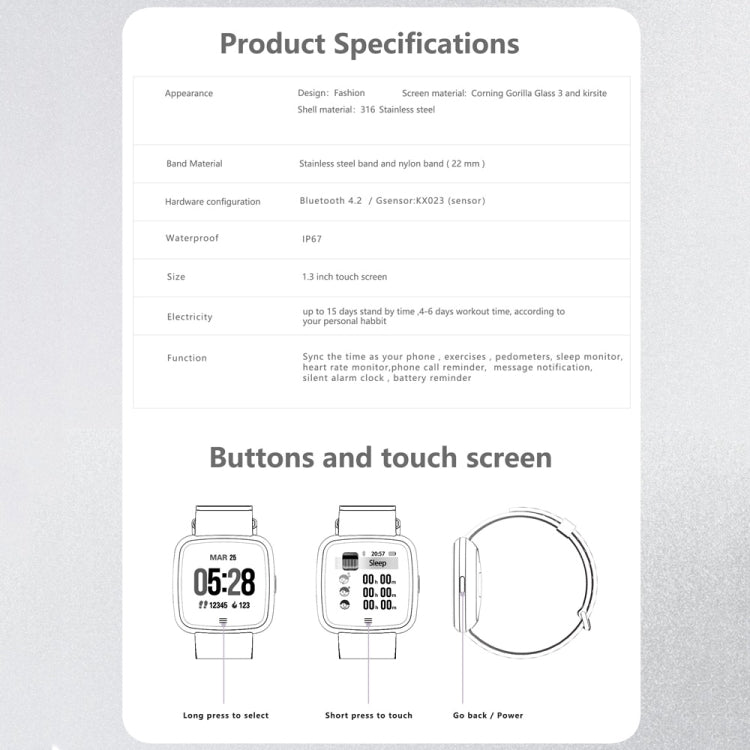 DTNO.1 G12 1.3 inches OLED Color Screen Smart Bracelet IP67 Waterproof, Nylon Watchband, Support Call Reminder /Heart Rate Monitoring /Sedentary Reminder /Multi-sport Mode(Black) - free shipping - PMC TechLife - Order now!