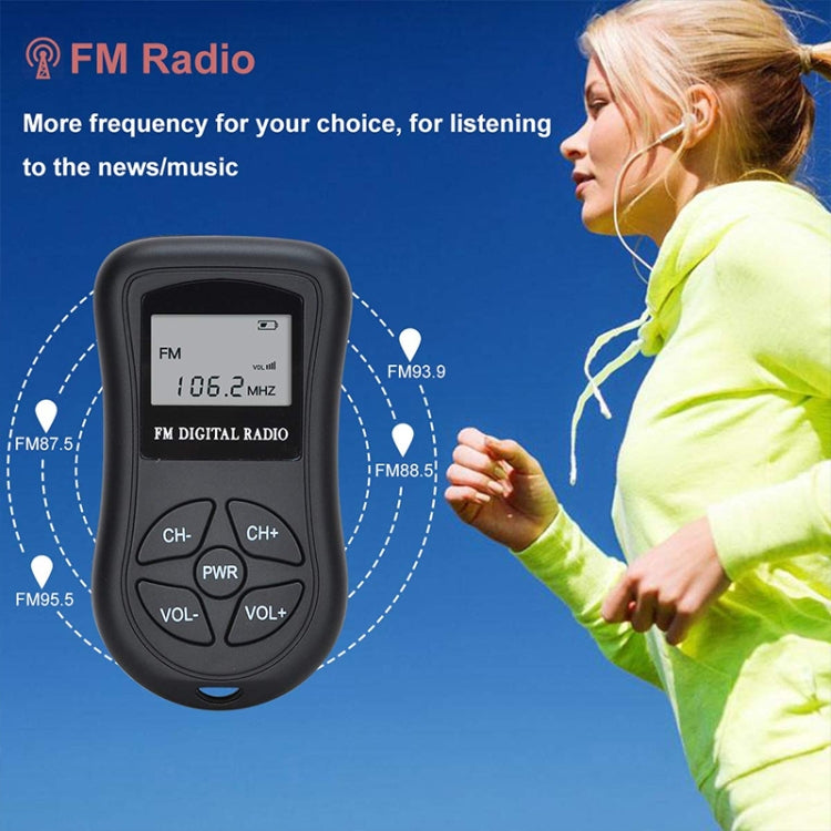 HRD-107 DSP Digital Display Portable Stereo FM Radio with Headset(Black) - free shipping - PMC TechLife - Order now!