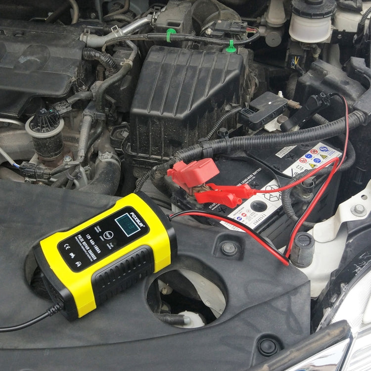 FOXSUR 12V 6A Intelligent Universal Battery Charger for Car Motorcycle, Length: 55cm, EU Plug(Yellow) - free shipping - PMC TechLife - Order now!