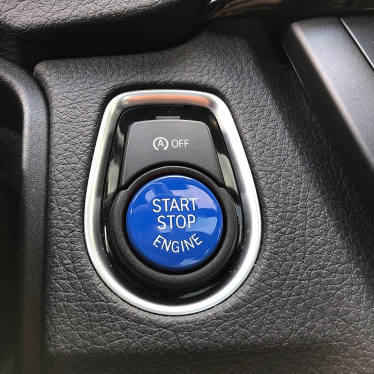 Car Engine Start Key Push Button Cover for BMW G / F Chassis, with Start and Stop (Blue) - Decoration Rings by PMC TechLife | Online Shopping South Africa | PMC TechLife
