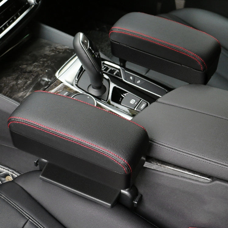 Universal Car Wireless Qi Standard Charger PU Leather Wrapped Armrest Box Cushion Car Armrest Box Mat with Storage Box (Black Red) - free shipping - PMC TechLife - Order now!