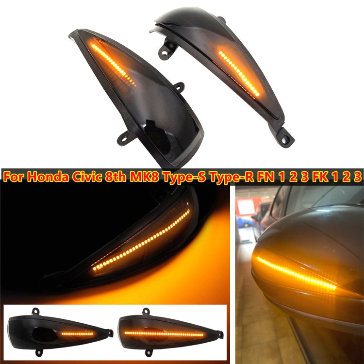 1 Pair For Honda Civic 2006-2011 Car Dynamic LED Turn Signal Light Rearview Mirror Flasher Water Blinker (Transparent Black) - Arrow Turn Lights by PMC TechLife | Online Shopping South Africa | PMC TechLife